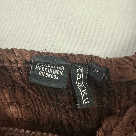 Kaaku Womens Vintage 90s Boho Festival Midi Dress Size M Purple Brown Tie Dye - Picture 5 of 10